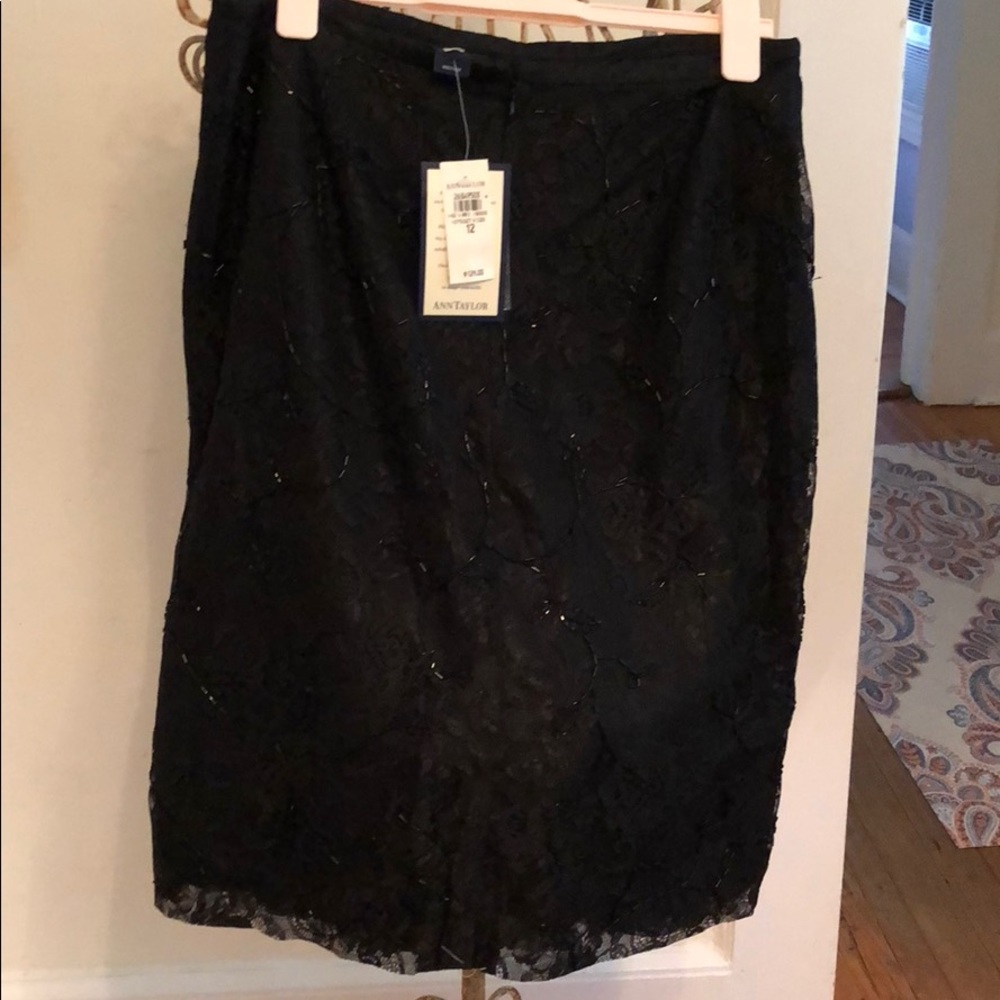 Ann Taylor beaded lace skirt